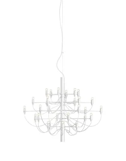 Discount 2097/30 lysekrone LED m. klare pærer, mat hvid Hvide Lamper|Spisebordslamper