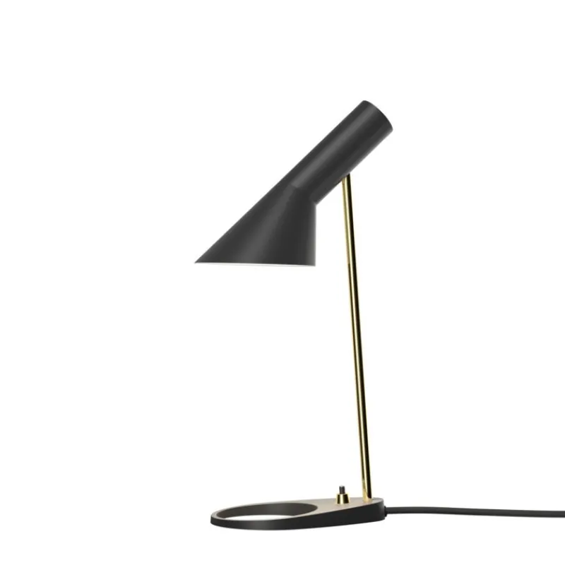 AJ Mini bordlampe, sort/messing Messinglamper|Skrivebordslamper