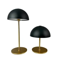 Discount Along LED bordlampe / batterilampe, sort/messing (2 stk.) Messinglamper|Transportable Lamper