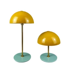 Clearance Along LED bordlampe / batterilampe, karry/turkis / messing (2 stk.) Messinglamper|Transportable Lamper