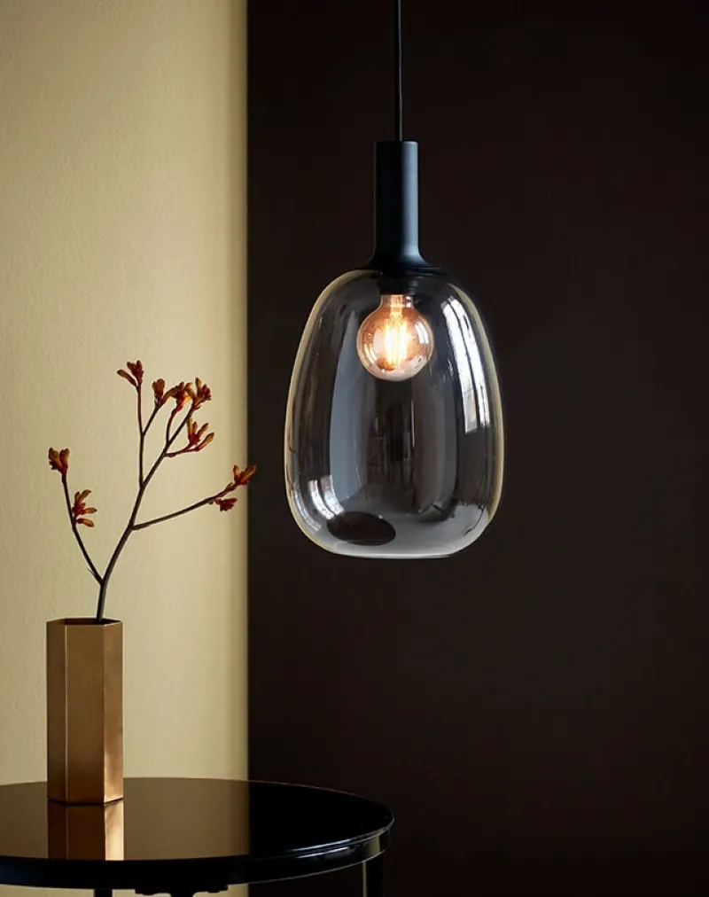 Best Alton 23 pendel E27, røgfarvet Glas Lamper|Spisebordslamper