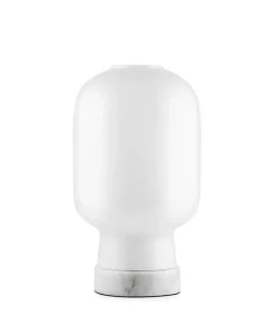 Clearance Amp bordlampe, Hvid/Hvid marmor Marmor Lamper|Hvide Lamper