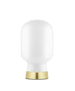Best Amp bordlampe, Hvid/Messing Messinglamper|Glas Lamper