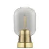 Clearance Amp bordlampe, Smoke/Messing Messinglamper|Glas Lamper