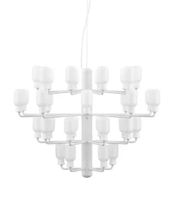 Hot Amp Lysekrone - Stor, Hvid/Hvid marmor Marmor Lamper|Hvide Lamper