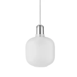 Hot Amp pendel - Lille, Mat hvid/Sølv Hvide Lamper|Glas Lamper