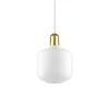 Clearance Amp pendel, Messing - Lille, Hvid/Messing Glas Lamper|Pendler