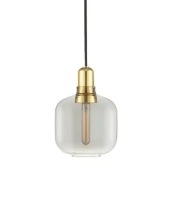 Outlet Amp pendel, Messing - Lille, Smoke/Messing Glas Lamper|Lamper Til Teenageværelse