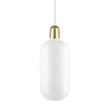 Clearance Amp pendel, Messing - Stor, Hvid/Messing Glas Lamper|Pendler