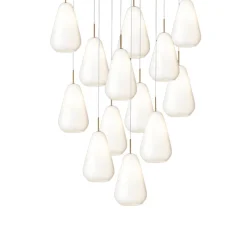 Online Anoli 13 pendel, nordic guld/opal Glas Lamper|Klyngependel
