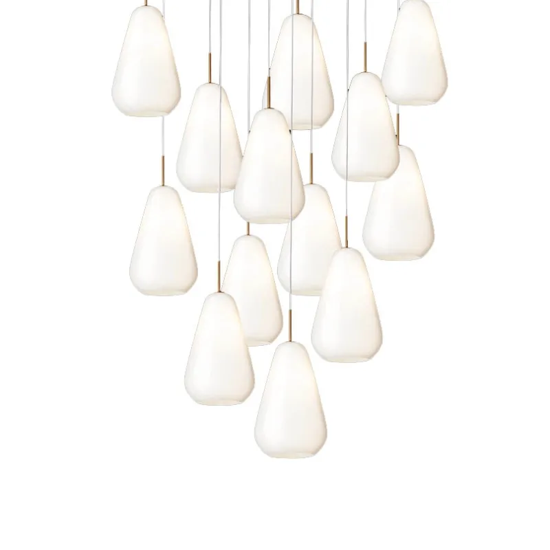 Online Anoli 13 pendel, nordic guld/opal Glas Lamper|Klyngependel