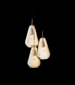 Discount Anoli 3 pendel, nordic guld/guld Glas Lamper|Klyngependel