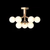 Hot Apiales 9 loftlampe, børstet messing/opal Messinglamper|Glas Lamper