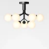 Sale Apiales 9 loftlampe, satin sort/opal Glas Lamper|Lysekroner