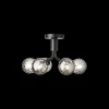 Best Apiales 6 loftlampe, satin sort/optic smoked glas Glas Lamper|Soveværelseslamper
