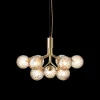 Hot Apiales 9 lysekrone, børstet messing/optic guld glas Messinglamper|Glas Lamper