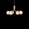 Sale Apiales 6 lysekrone, børstet messing/optic guld glas Messinglamper|Glas Lamper