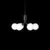 New Apiales 6 lysekrone, satin sort/opal Glas Lamper|Spisebordslamper