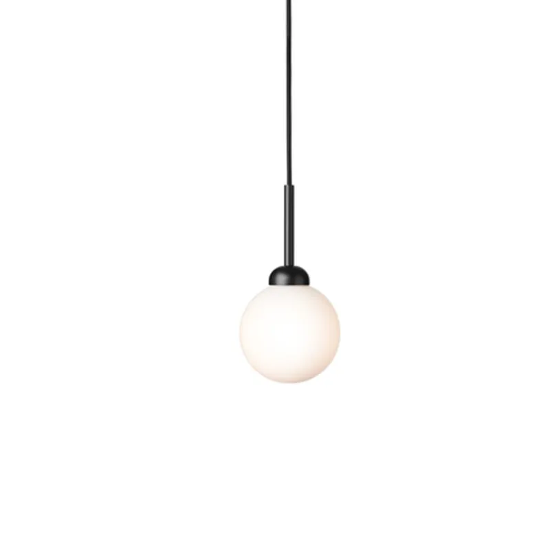 Sale Apiales 1 pendel, satin sort/opal Glas Lamper|Spisebordslamper