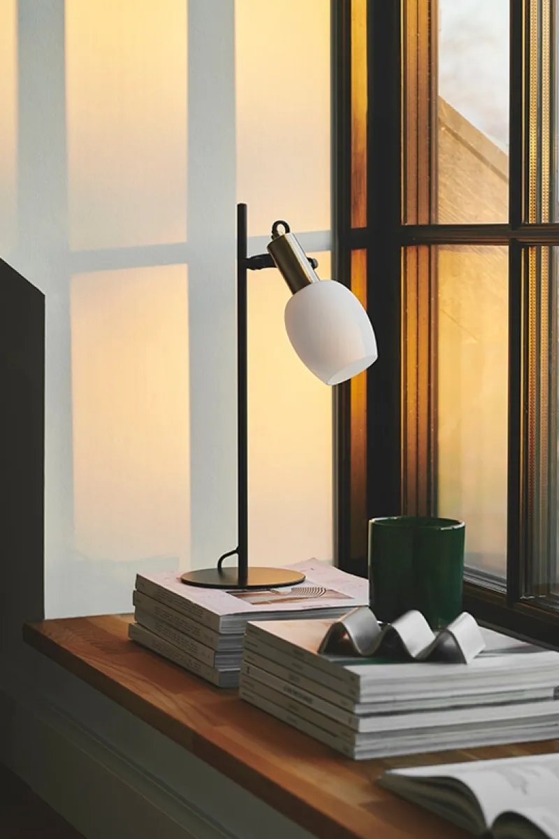Online Arild bordlampe, sort Glas Lamper|Lamper Til Reol