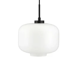 Arp D25 pendel, opal/sort Hvide Lamper|Glas Lamper