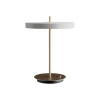 Hot Asteria bordlampe m/USB, mist grå/messing Messinglamper|Skrivebordslamper