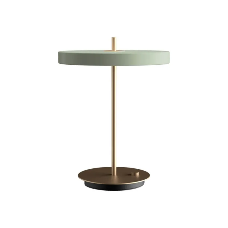 Clearance Asteria bordlampe m/USB, olive grøn/messing Messinglamper|Skrivebordslamper