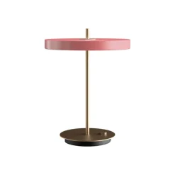 Asteria bordlampe m/USB, rose/messing Messinglamper|Skrivebordslamper
