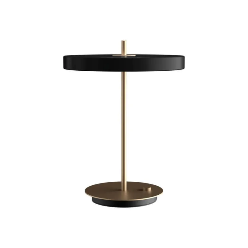 New Asteria bordlampe m/USB, sort/messing Messinglamper|Skrivebordslamper