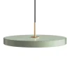New Asteria medium pendel, olive grøn/messing Messinglamper|Spisebordslamper