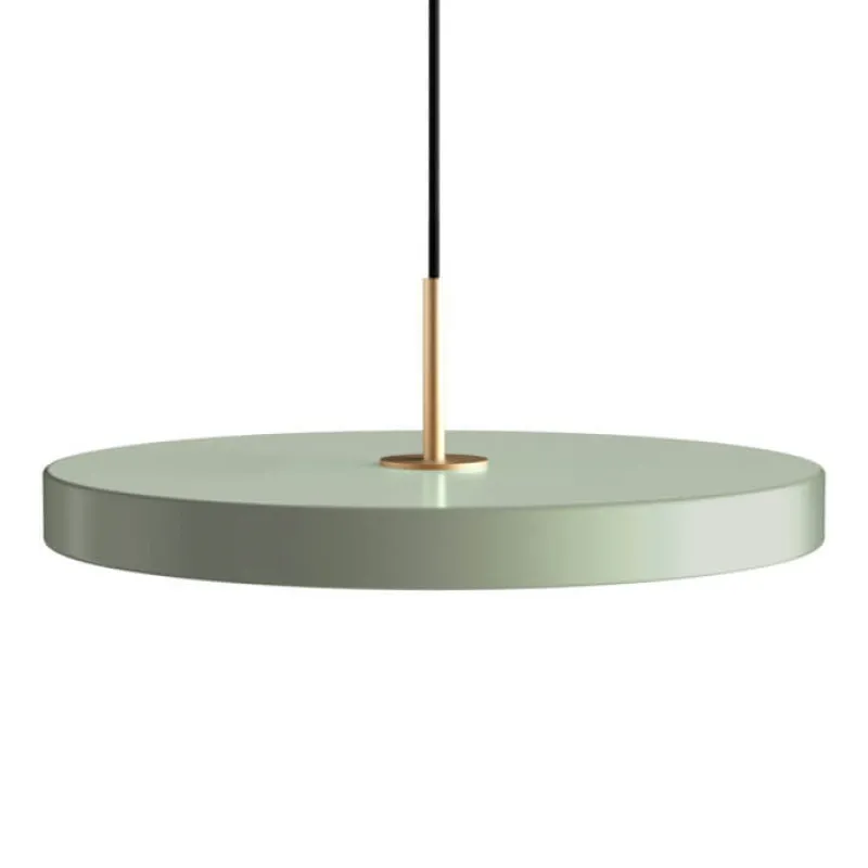 New Asteria medium pendel, olive grøn/messing Messinglamper|Spisebordslamper