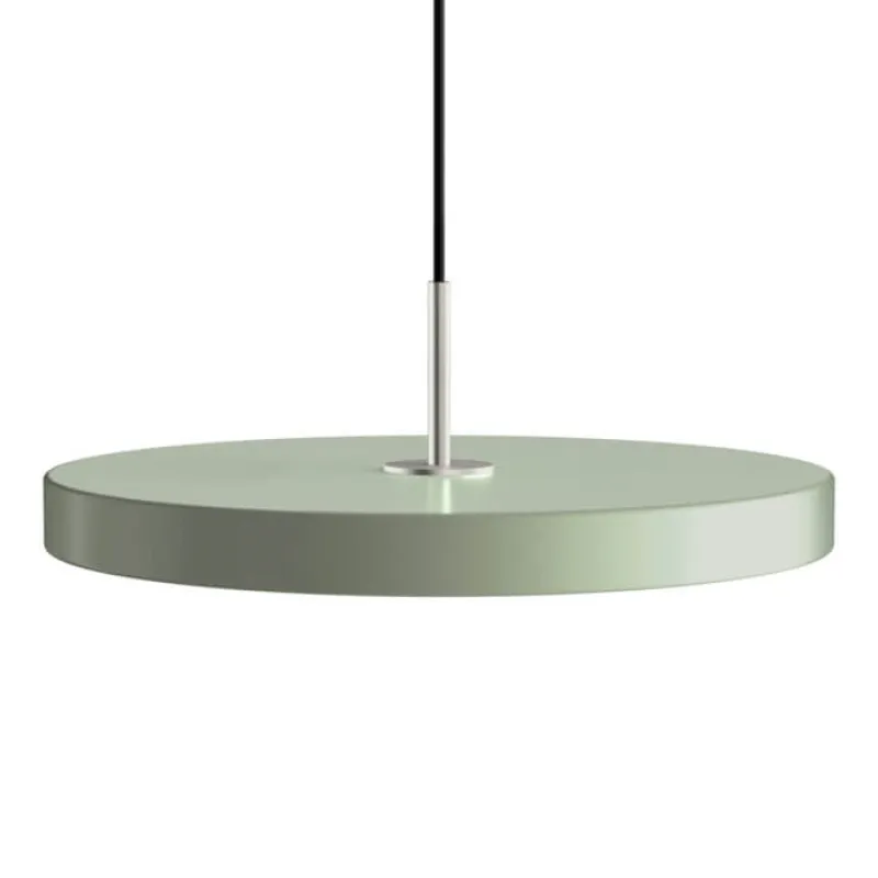 Discount Asteria medium pendel, olive grøn/stål Spisebordslamper|Hængelamper