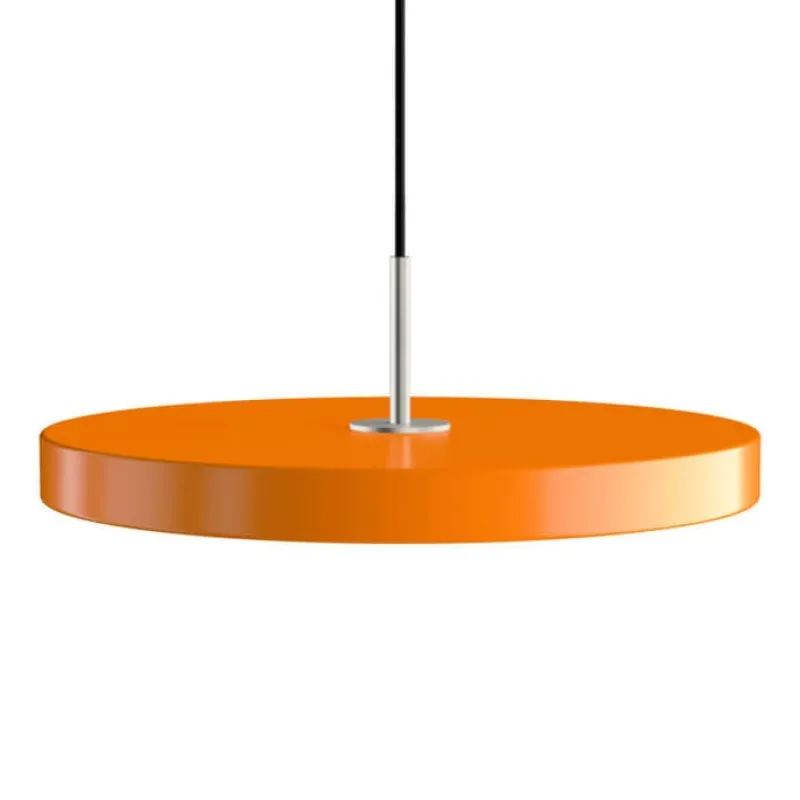 Outlet Asteria medium pendel, orange/stål Orange Lamper|Spisebordslamper
