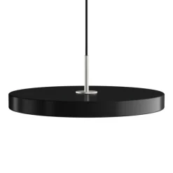 Outlet Asteria medium pendel, sort/stål Spisebordslamper|Hængelamper