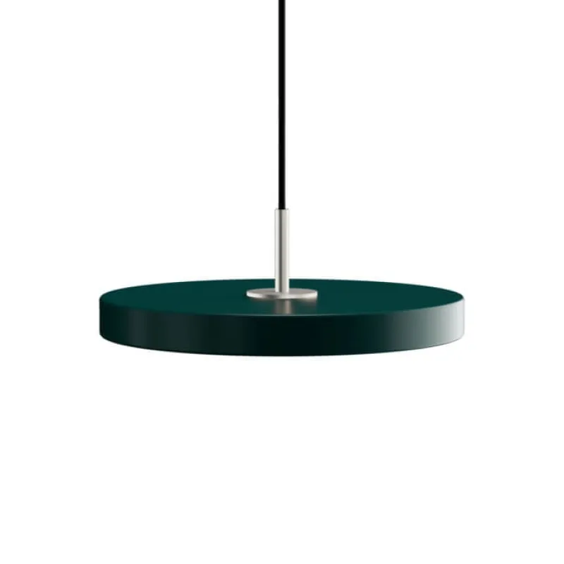 Discount Asteria mini pendel, forest grøn/stål Spisebordslamper|Hængelamper