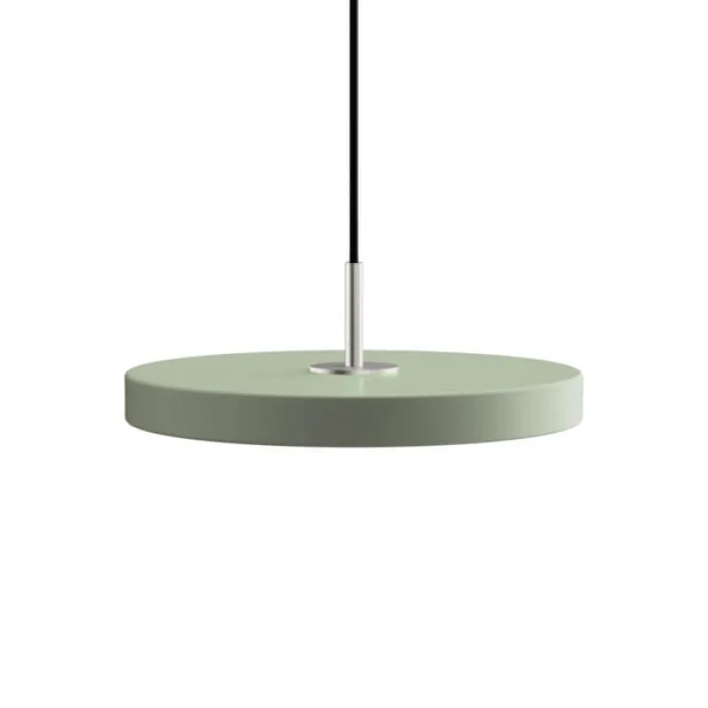 Discount Asteria mini pendel, olive grøn/stål Spisebordslamper|Hængelamper