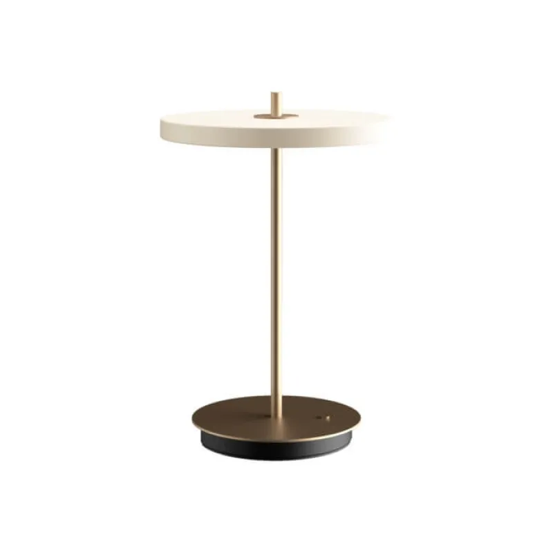 Sale Asteria Move batteri-/bordlampe, pearl hvid/messing Messinglamper|Hvide Lamper