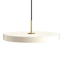 Discount Asteria Plus medium pendel, pearl hvid/messing Messinglamper|Spisebordslamper
