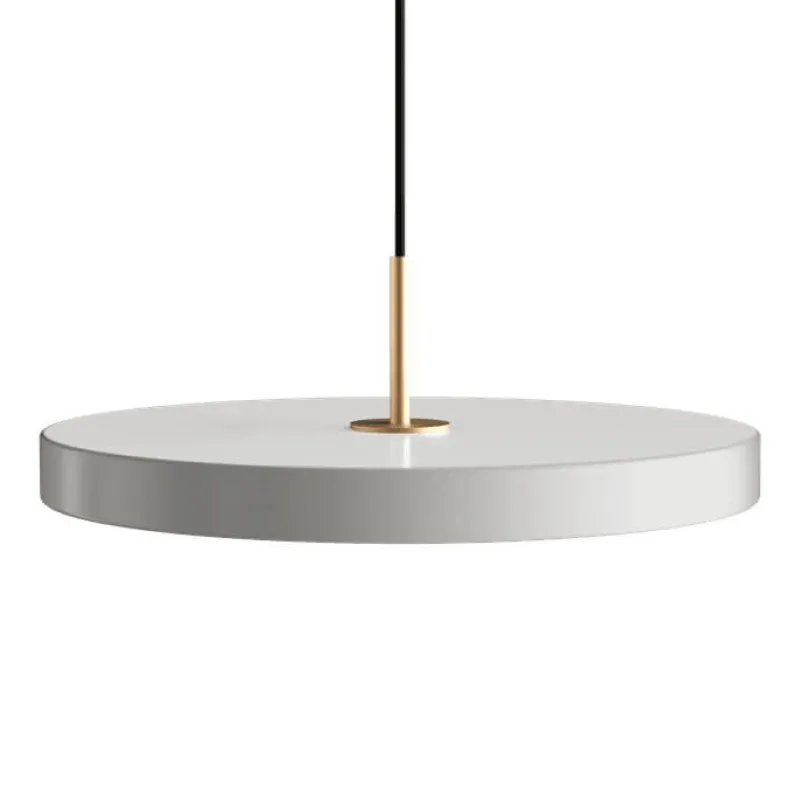 Online Asteria Plus medium pendel, mist grå/messing Messinglamper|Spisebordslamper