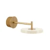 Online Asteria væglampe kort hardwired, pearl hvid/messing Messinglamper|Hvide Lamper
