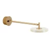 Outlet Asteria væglampe lang hardwired, pearl hvid/messing Messinglamper|Hvide Lamper