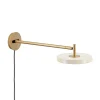 Outlet Asteria væglampe lang, pearl hvid/messing Hvide Lamper|Messinglamper
