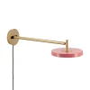 Asteria væglampe lang, rose/messing Messinglamper|Læselamper