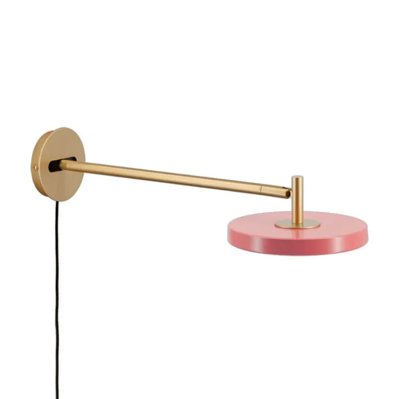 Asteria væglampe lang, rose/messing Messinglamper|Læselamper
