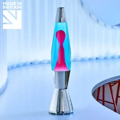 Discount Astro Baby lavalampe, sølv/blå med pink lava Lamper Til Sofabord|Lamper Til Reol