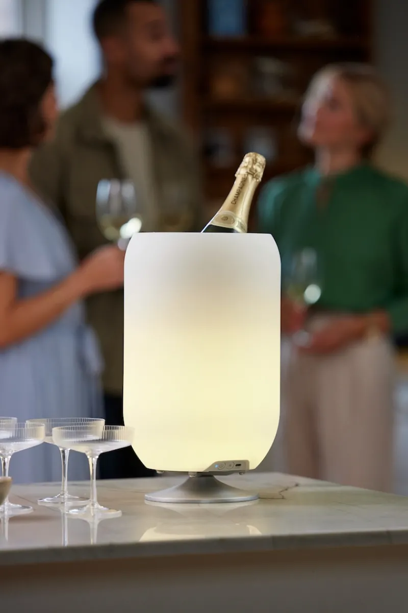 Online Atmos LED lampe m/højtaler & drinks køler, messing Transportable Lamper|Terrasselamper