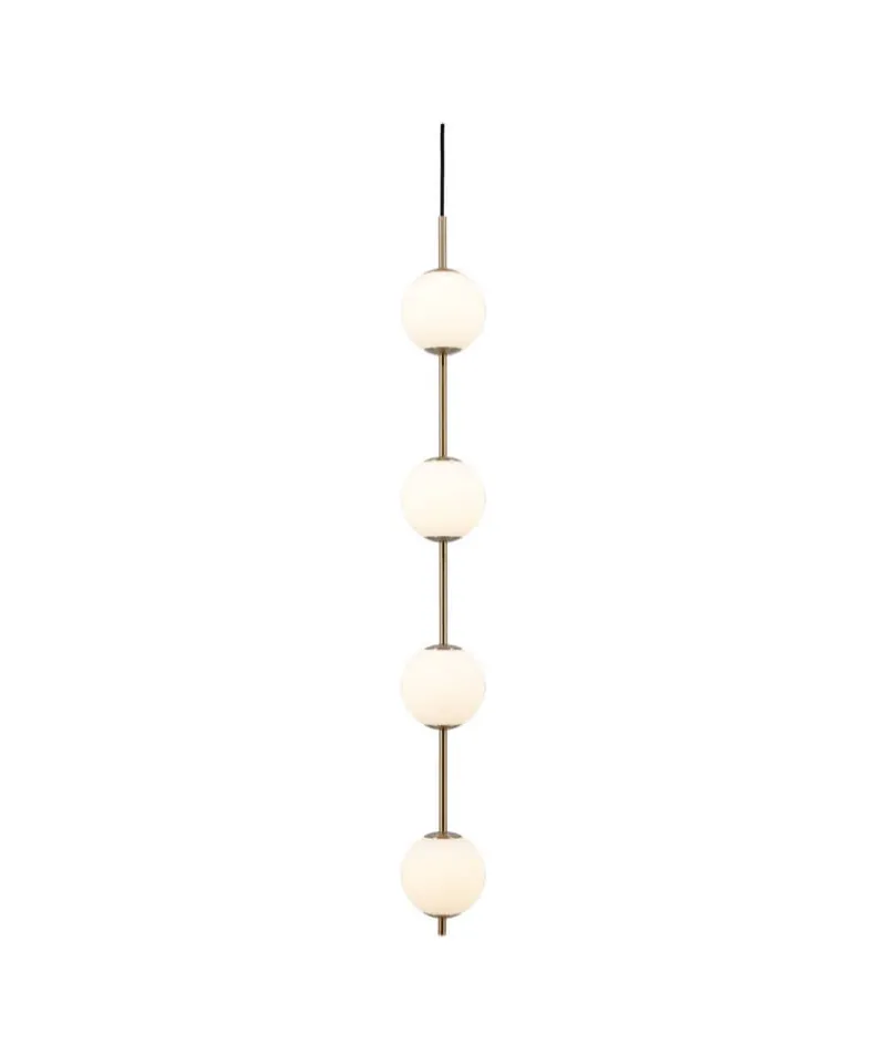 Clearance Audrey 4 pendel, messing/opal Messinglamper|Hvide Lamper