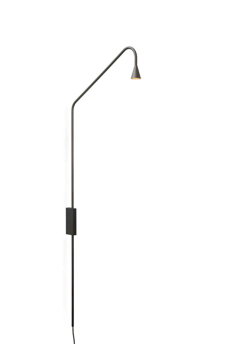 Outlet Austere væglampe m. touchdæmp og stik, gunmetal Læselamper|Væglamper