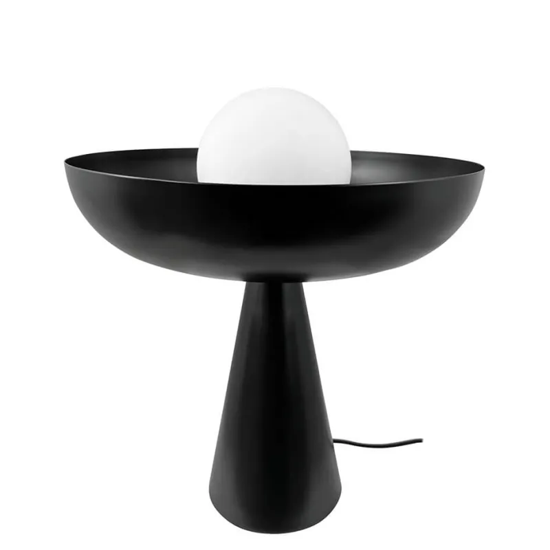 Discount Ava bordlampe med glaskuppel, sort Lamper Til Sofabord|Bordlamper
