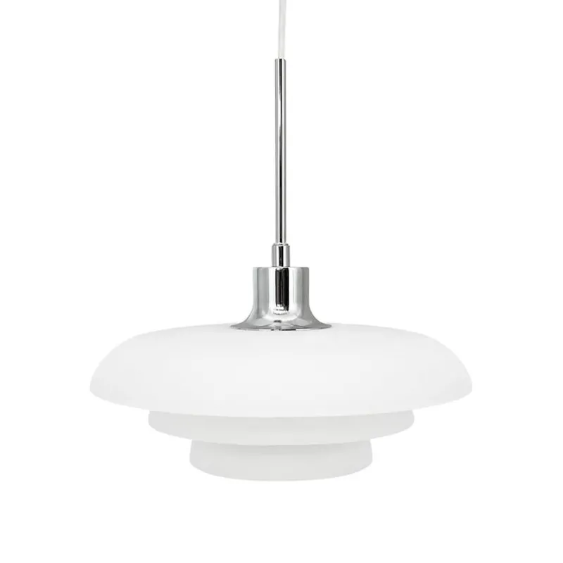 Hot Ava pendel D31, opal/krom Hvide Lamper|Glas Lamper